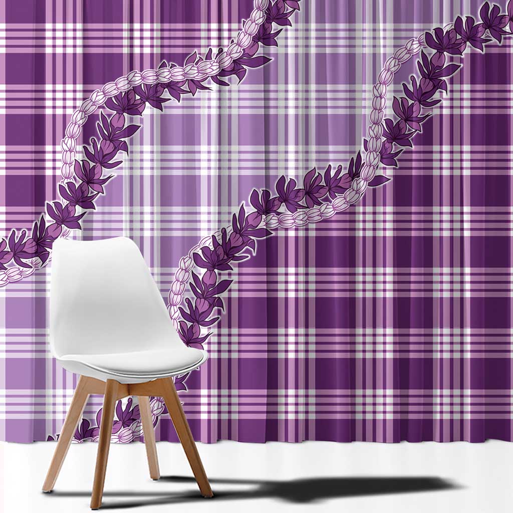 Violet Hawaii Palaka Window Curtain Hawaiian Pikake Lei