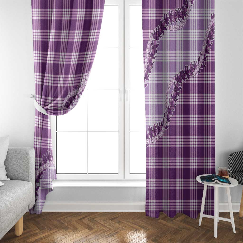 Violet Hawaii Palaka Window Curtain Hawaiian Pikake Lei