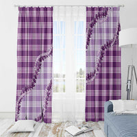 Violet Hawaii Palaka Window Curtain Hawaiian Pikake Lei