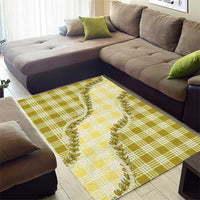 Yellow Hawaii Palaka Area Rug Hawaiian Pikake Lei