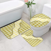 Yellow Hawaii Palaka Bathroom Set Hawaiian Pikake Lei