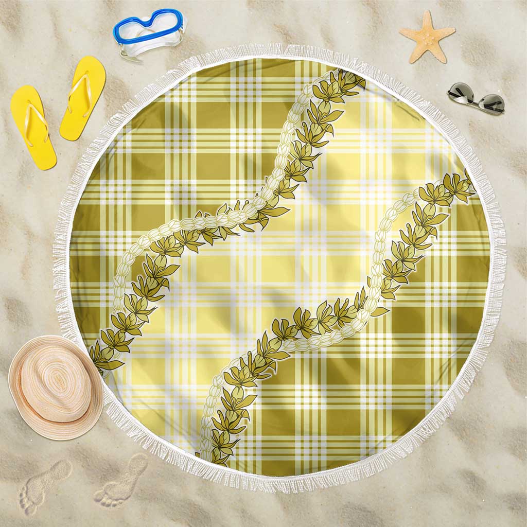 Yellow Hawaii Palaka Beach Blanket Hawaiian Pikake Lei