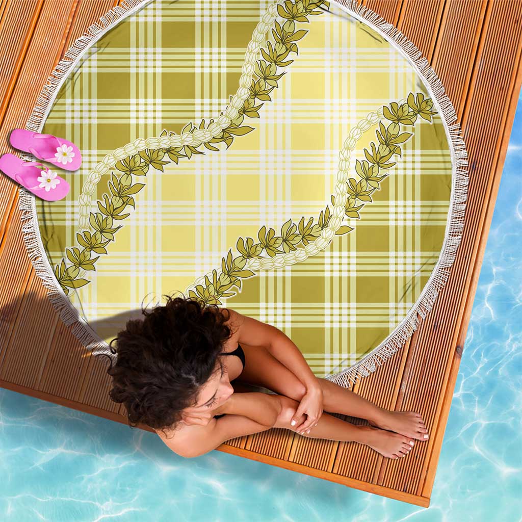 Yellow Hawaii Palaka Beach Blanket Hawaiian Pikake Lei