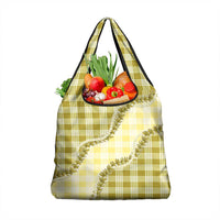 Yellow Hawaii Palaka Grocery Bag Hawaiian Pikake Lei