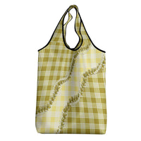 Yellow Hawaii Palaka Grocery Bag Hawaiian Pikake Lei
