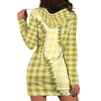 Yellow Hawaii Palaka Hoodie Dress Hawaiian Pikake Lei