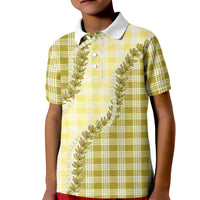 Yellow Hawaii Palaka Kid Polo Shirt Hawaiian Pikake Lei LT05 Kid Yellow - Polynesian Pride