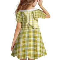 Yellow Hawaii Palaka Kid Short Sleeve Dress Hawaiian Pikake Lei LT05 - Polynesian Pride