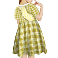 Yellow Hawaii Palaka Kid Short Sleeve Dress Hawaiian Pikake Lei LT05 - Polynesian Pride