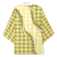 Yellow Hawaii Palaka Kimono Hawaiian Pikake Lei