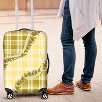 Yellow Hawaii Palaka Luggage Cover Hawaiian Pikake Lei