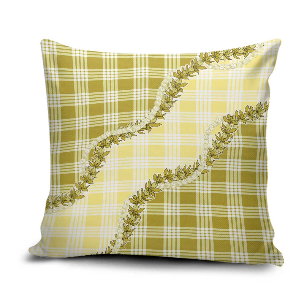 Yellow Hawaii Palaka Pillow Cover Hawaiian Pikake Lei