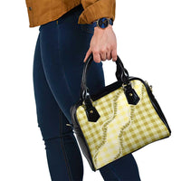 Yellow Hawaii Palaka Shoulder Handbag Hawaiian Pikake Lei