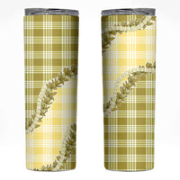 Yellow Hawaii Palaka Skinny Tumbler Hawaiian Pikake Lei