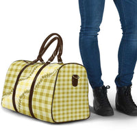 Yellow Hawaii Palaka Travel Bag Hawaiian Pikake Lei