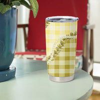 Yellow Hawaii Palaka Tumbler Cup Hawaiian Pikake Lei