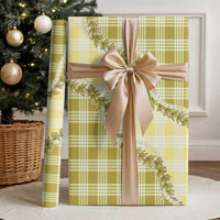 Yellow Hawaii Palaka Wrapping Paper Hawaiian Pikake Lei