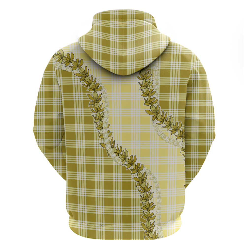 Yellow Hawaii Palaka Zip Hoodie Hawaiian Pikake Lei
