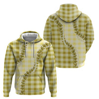 Yellow Hawaii Palaka Zip Hoodie Hawaiian Pikake Lei