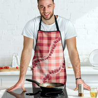 Red Hawaii Palaka Apron Hawaiian Pikake Lei