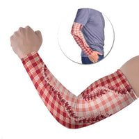 Red Hawaii Palaka Arm Sleeves Hawaiian Pikake Lei