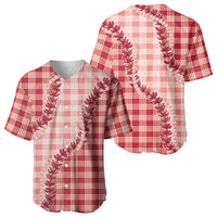 Red Hawaii Palaka Baseball Jersey Hawaiian Pikake Lei