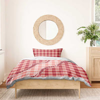 Red Hawaii Palaka Bedding Set Hawaiian Pikake Lei