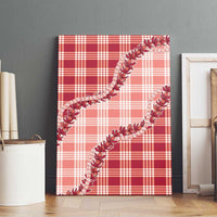 Red Hawaii Palaka Canvas Wall Art Hawaiian Pikake Lei
