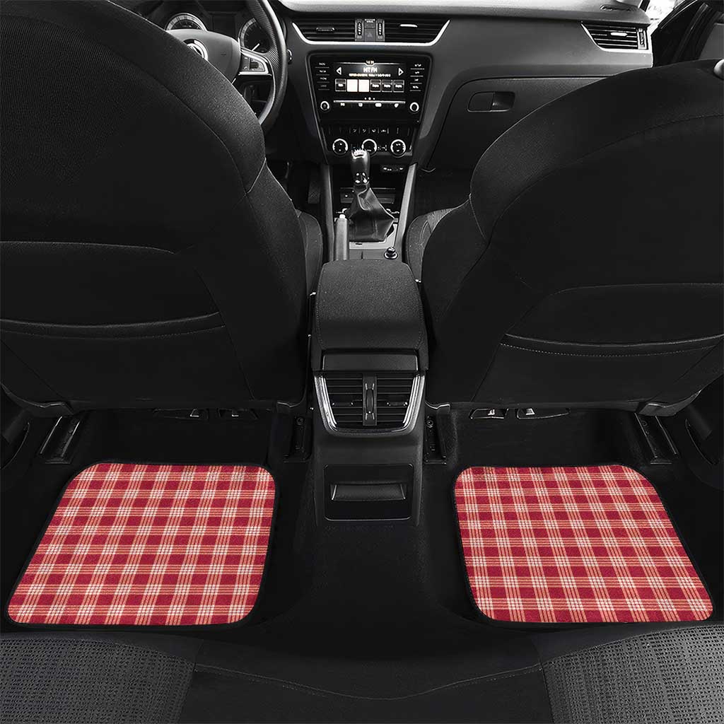 Red Hawaii Palaka Car Mats Hawaiian Pikake Lei
