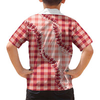 Red Hawaii Palaka Family Matching Puletasi and Hawaiian Shirt Hawaiian Pikake Lei