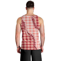 Red Hawaii Palaka Men Tank Top Hawaiian Pikake Lei
