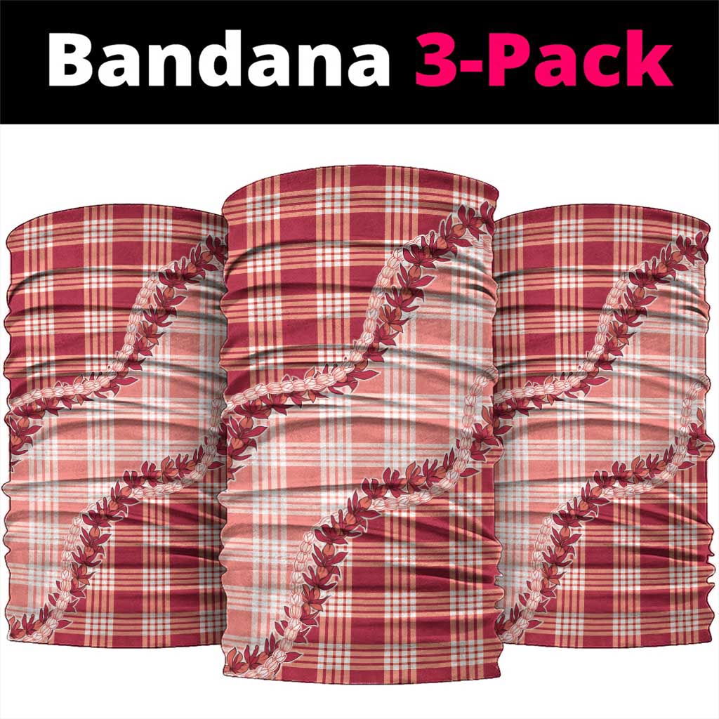 Red Hawaii Palaka Neck Gaiter Hawaiian Pikake Lei
