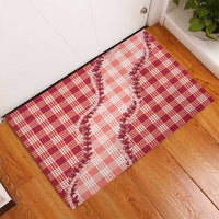 Red Hawaii Palaka Rubber Doormat Hawaiian Pikake Lei