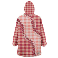 Red Hawaii Palaka Wearable Blanket Hoodie Hawaiian Pikake Lei LT05 - Polynesian Pride