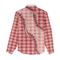 Red Hawaii Palaka Women Casual Shirt Hawaiian Pikake Lei LT05 - Polynesian Pride