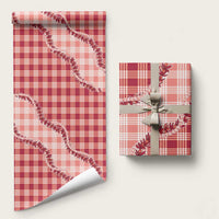 Red Hawaii Palaka Wrapping Paper Hawaiian Pikake Lei