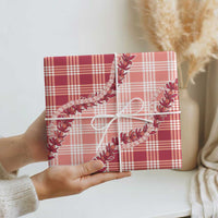 Red Hawaii Palaka Wrapping Paper Hawaiian Pikake Lei
