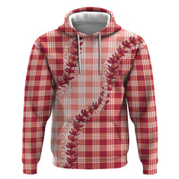 Red Hawaii Palaka Zip Hoodie Hawaiian Pikake Lei
