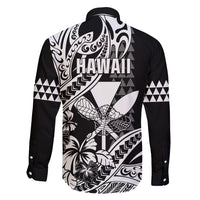 Hawaii Maui Upena Kiloi Family Matching Tank Maxi Dress and Hawaiian Shirt Kakau Tribal Pattern Black Version