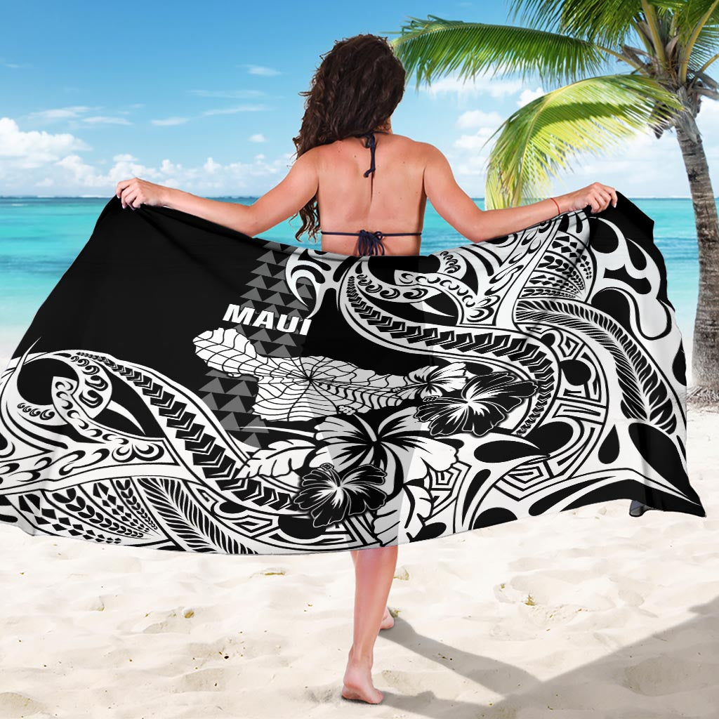 Hawaii Maui Upena Kiloi Sarong Kakau Tribal Pattern Black Version