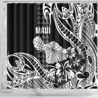 Hawaii Maui Upena Kiloi Shower Curtain Kakau Tribal Pattern Black Version