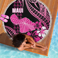 Hawaii Maui Upena Kiloi Beach Blanket Kakau Tribal Pattern Pink Version