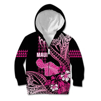 Hawaii Maui Upena Kiloi Kid Hoodie Kakau Tribal Pattern Pink Version LT05 Zip Hoodie Pink - Polynesian Pride