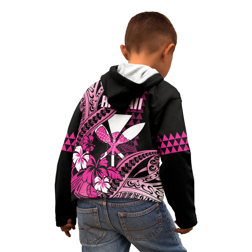 Hawaii Maui Upena Kiloi Kid Hoodie Kakau Tribal Pattern Pink Version LT05 - Polynesian Pride