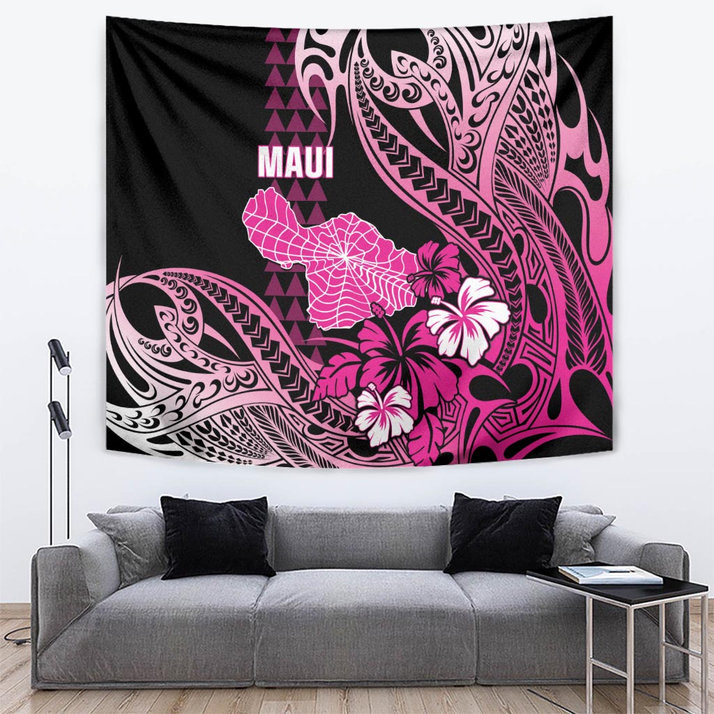 Hawaii Maui Upena Kiloi Tapestry Kakau Tribal Pattern Pink Version LT05 Pink - Polynesian Pride