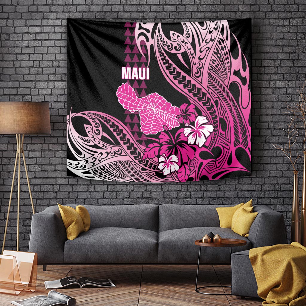 Hawaii Maui Upena Kiloi Tapestry Kakau Tribal Pattern Pink Version LT05 - Polynesian Pride