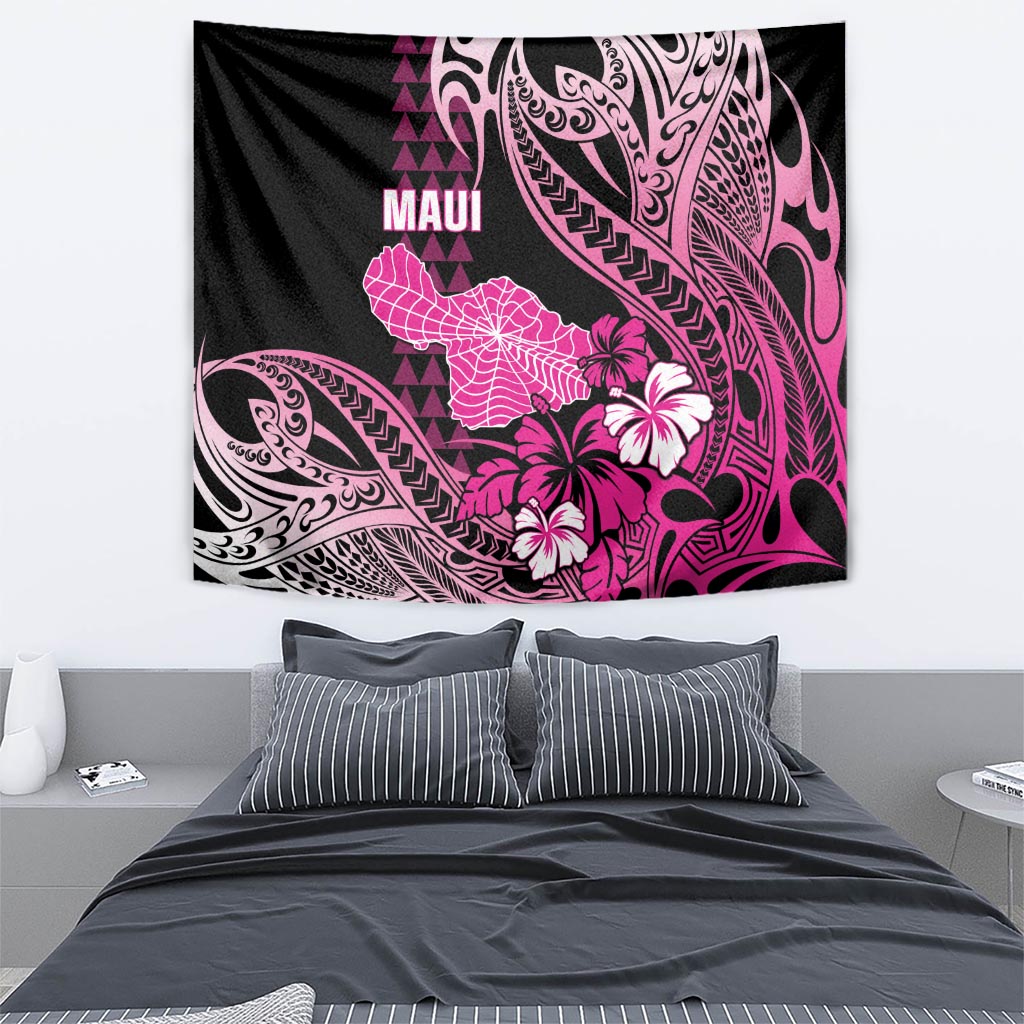 Hawaii Maui Upena Kiloi Tapestry Kakau Tribal Pattern Pink Version LT05 - Polynesian Pride