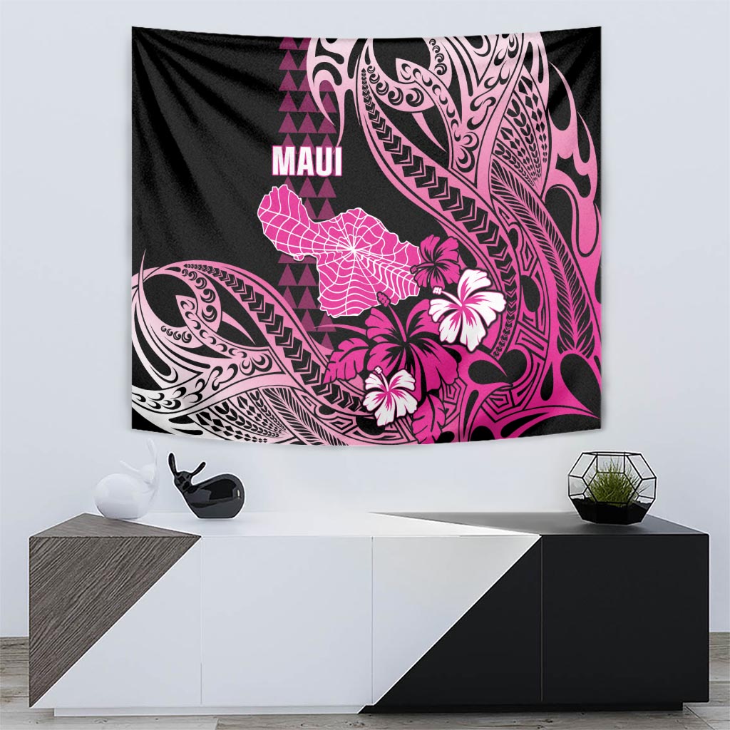 Hawaii Maui Upena Kiloi Tapestry Kakau Tribal Pattern Pink Version LT05 - Polynesian Pride