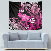 Hawaii Maui Upena Kiloi Tapestry Kakau Tribal Pattern Pink Version LT05 - Polynesian Pride