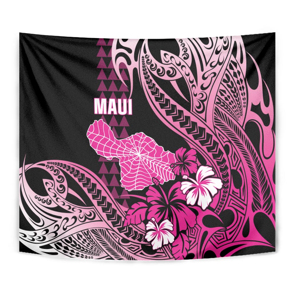 Hawaii Maui Upena Kiloi Tapestry Kakau Tribal Pattern Pink Version LT05 - Polynesian Pride